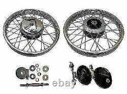 Roues avant et arrière complètes Royal Enfield 19, 40 rayons