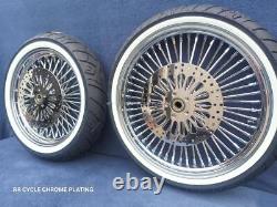 Roues chromées à 52 rayons DNA Mammoth, pneus, 2 rotors pour Harley Softail Deluxe 08-23.