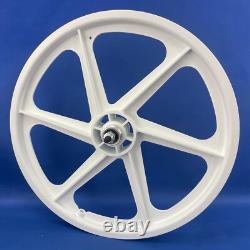 Skyway BMX 20 SIX SPOKE Tuff Wheels BLANCHES rétro NOUVEAU jeu de roues avec roulements scellés