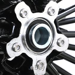 Spoke Noir De Graisse 21''x3,5 18''x5,5 Wheels Disque Unique Pour Harley Dyna Glide Large