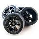 Traxxas Xo-1 Tirs Front & Roar Slick & Black Black 17mm Black Slick Slick Spoke Wheels