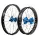 Tusk Imp Complet Roue Avant&arrière 1.60x21/2.15 X 18 Jante Noire/spoke Argenté/bleu