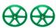 Vélo 20 X 38 Mm Plastique 6 Rayons Roue Libre Avant & Arrière Axe 3/8 Vert