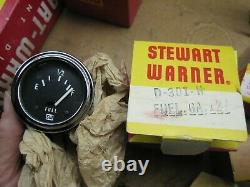 Vintage Stewart Warner Gauge Lot Fuel. H2o, Oil Temp, Oil Pres, Amp + Plus